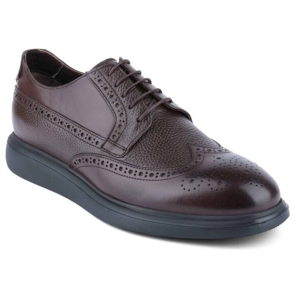 VELLAPAIS Mare Leather Wingtip Sneakers Shoes Size 12 Dark Brown NEW - Picture 1 of 15
